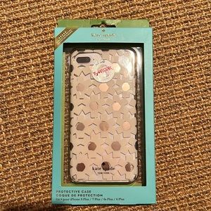 Kate Spade iPhone 8 Plus / 7 Plus / 6s Plus / 6 Plus Case - Pink Metallic Flower